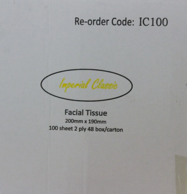 Facial Tissue  - 100 Sheet 48 per box - IC100