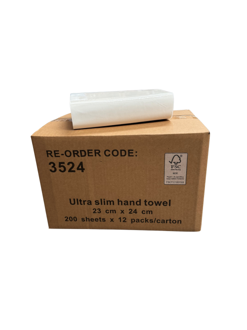 INTERLEAVED PAPER TOWEL 1 PLY - 23 X 24 CM - 200 SHEET X 12 PACK (2400) - 3524