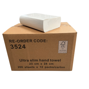 INTERLEAVED PAPER TOWEL 1 PLY - 23 X 24 CM - 200 SHEET X 12 PACK (2400) - 3524