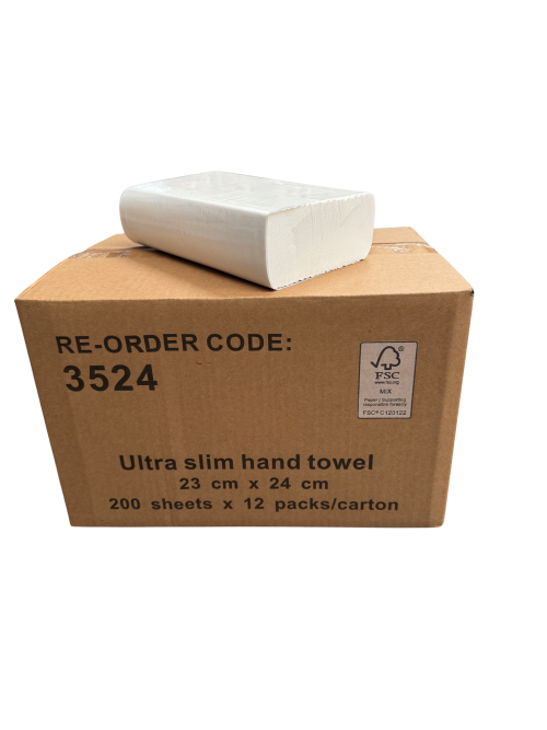 INTERLEAVED PAPER TOWEL 1 PLY - 23 X 24 CM - 200 SHEET X 12 PACK (2400) - 3524
