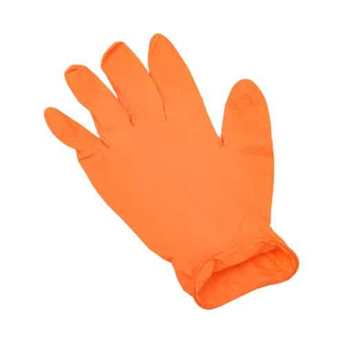 Nitrile Diamond Textured Orange Powder Free Glove
