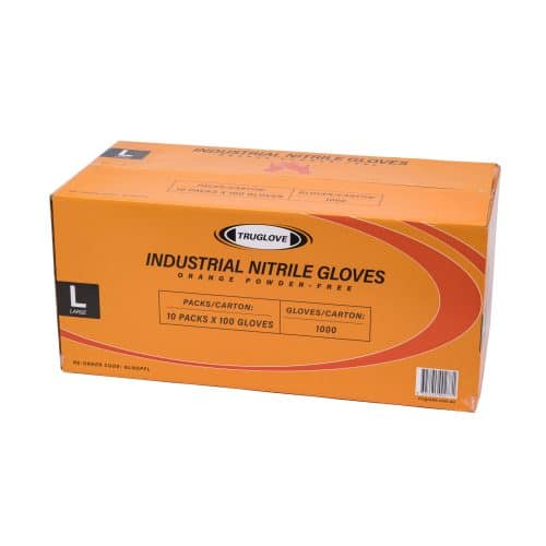 Nitrile Diamond Textured Orange Powder Free Glove