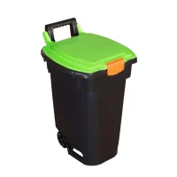 47L EASY BIN - Organics Wheelie Bin - Black Body, Lime Green Lid