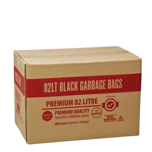 lgsq 82 Litre - Premium Black Extra Heavy Duty Garbage Bags - LDPE 200/CTN